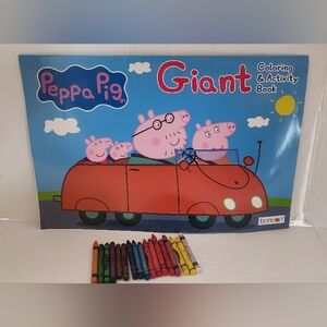 Peppa Pig Giant Coloring & Activity Book + Crayons!